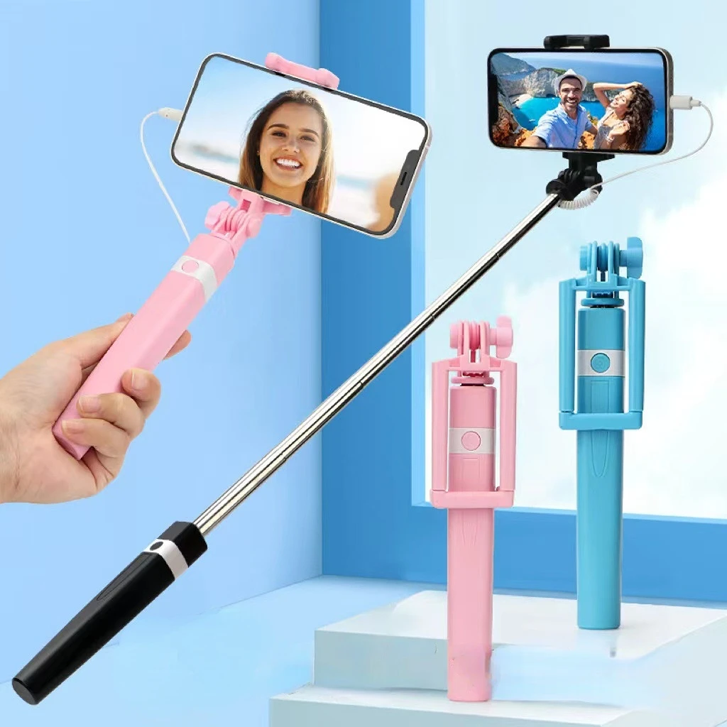

Extendable Monopod Key Selfie Stick Portable Handheld for IPhone 11 12 Plus Samsung Huawei Sony LG Xiaomi OPPO Foldable