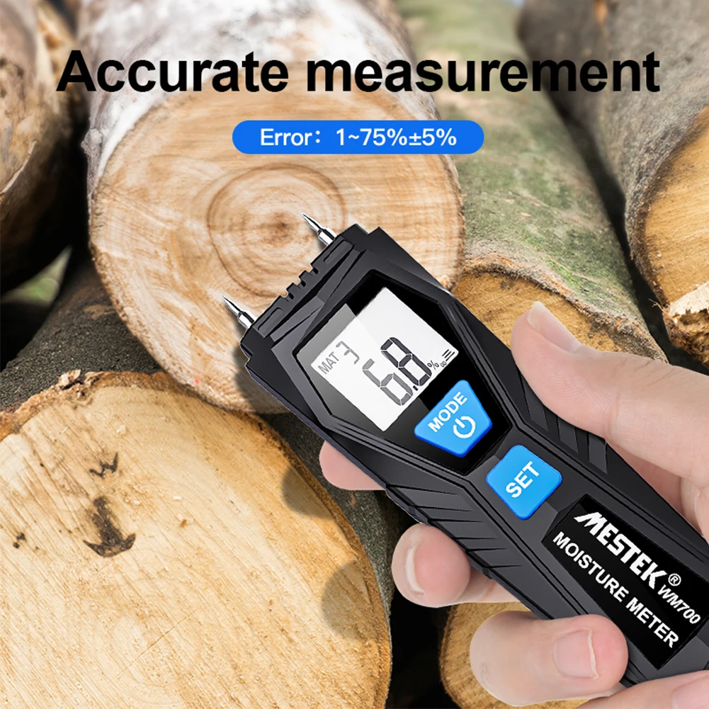 

New Two Pins Digital Wood Moisture Meter Paper Humidity Tester Wall Hygrometer Timber Damp Detector LCD Wood Humidity Tester