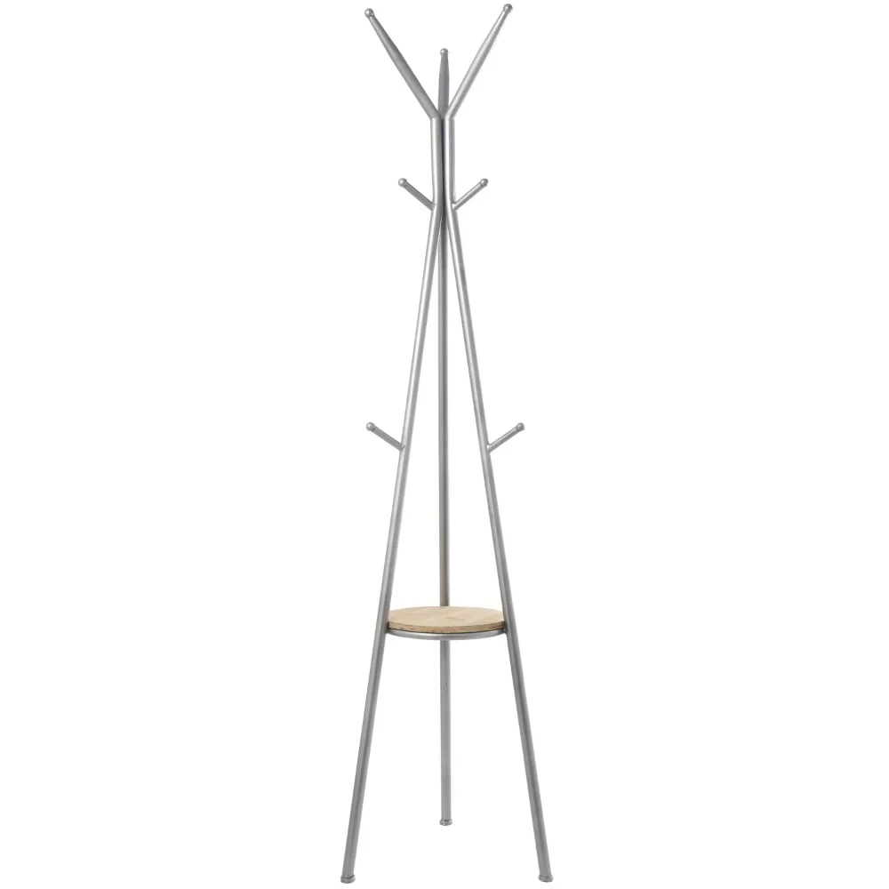 

Modern style 17" x 72" Gray Metal Coat Rack, 1-Piece
