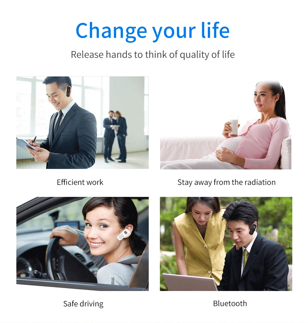 

BM70 Mini Bluetooth Handset Phone Hanging Ear Type Bluetooth CallPhone Headset Bm70 0.66 Inch Screen Very Small Size MobilePhone