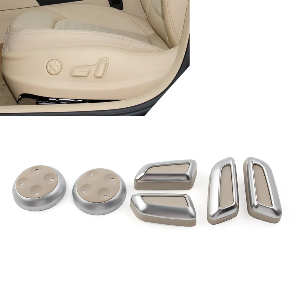 

6 шт./компл., кнопка регулировки переключателя автомобильного сиденья, комплект крышек для Audi A3 A4 A5 A6 A7 Q3 Q5 для Volkswagen CC Tigauan