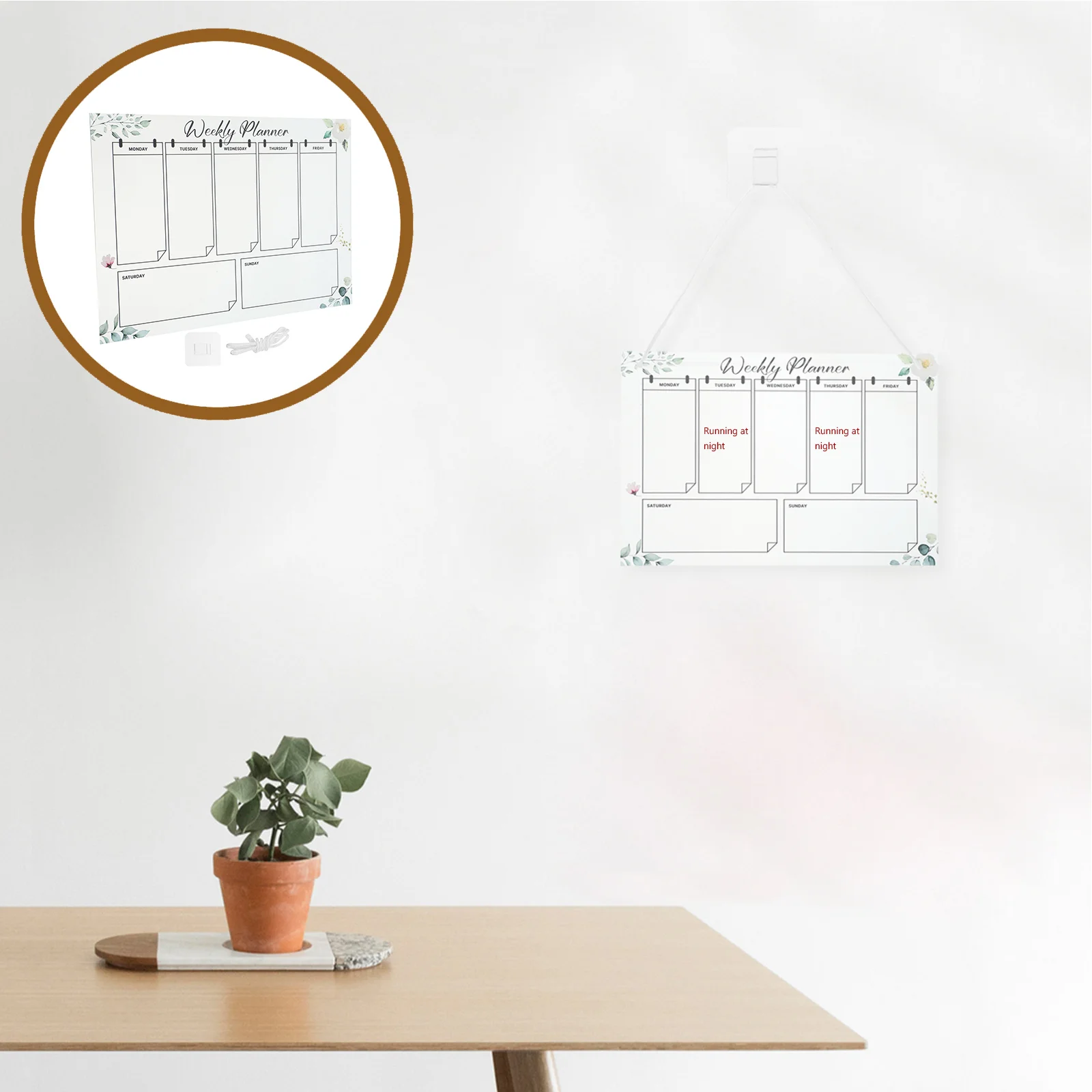

Rewritable Weekly Planner Board Shopping Desktop Calendar Dry Erase Menu Acrylic Transparent