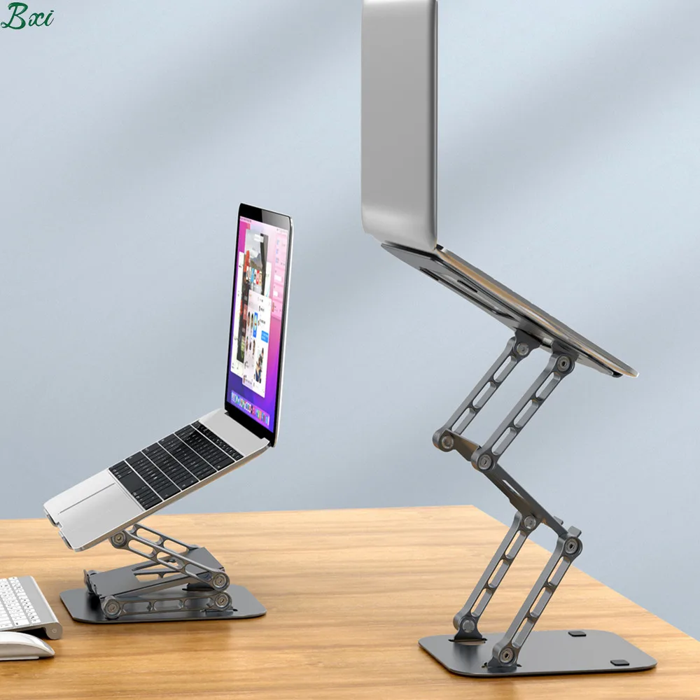 

Three-layer Foldable Laptop Stand Adjustable Aluminum Notebook Tablet Holder with Phone Stand for MacBook Air Pro iPad iPhone