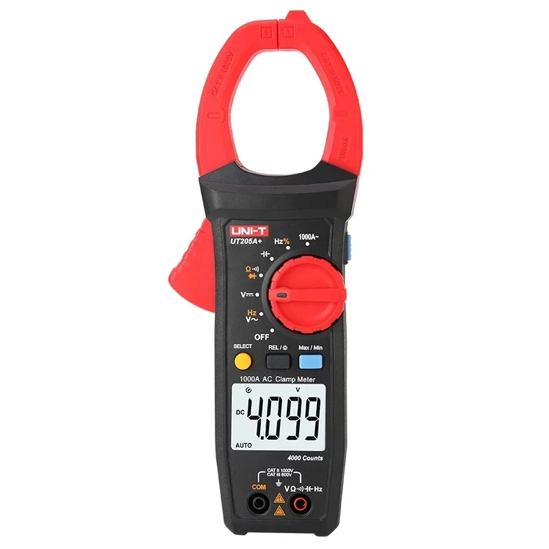 UNI-T Digital Clamp Meter UT205A+ UT206A+ 1000V AC DC Voltage Tester Digital Ammeter Resistance Temperature Test