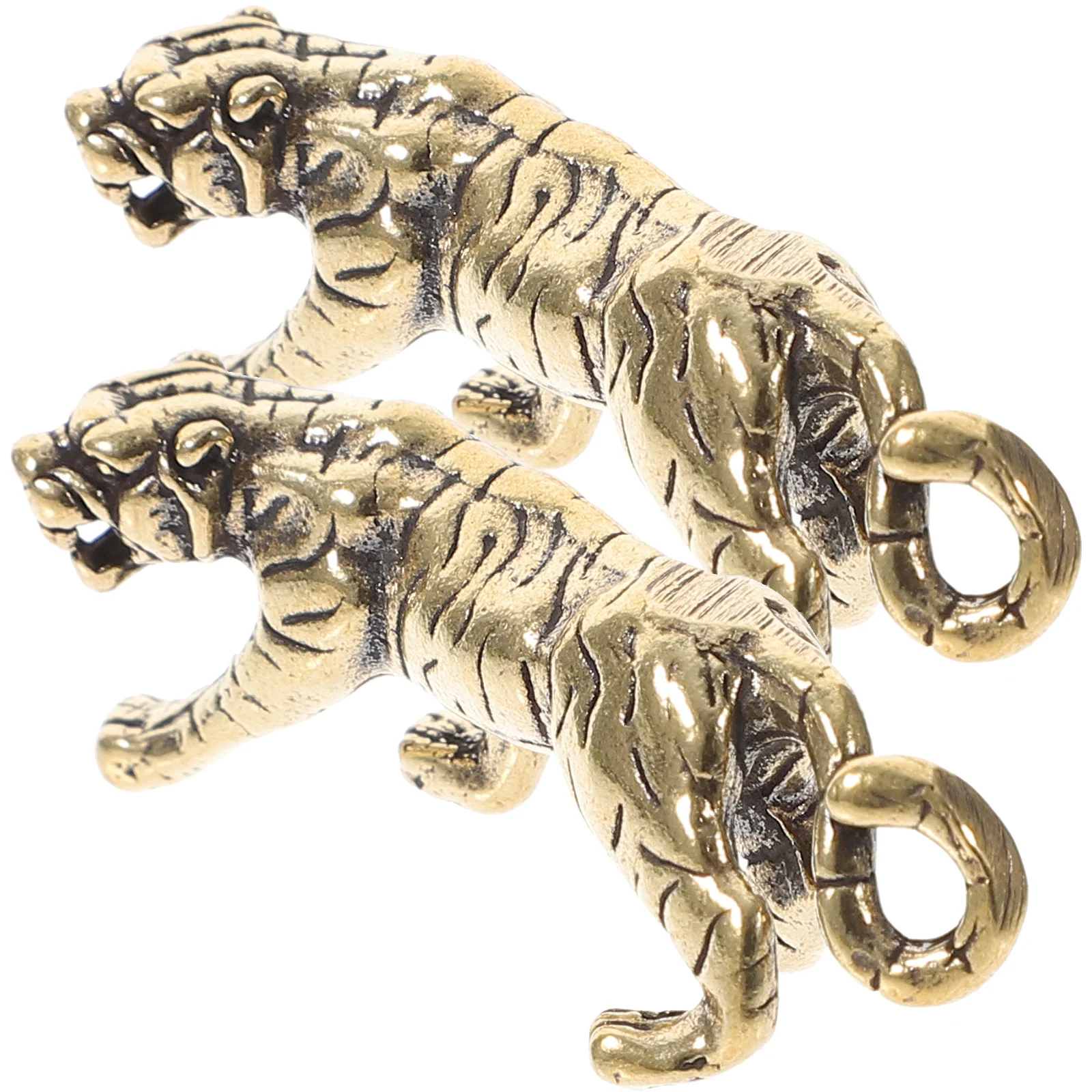 

Statue Charm Brass Animal Charms Mini Figurine Zodiac Retro Figurines Sculpture Shui Feng Tiny Figures Keychain Head Vintage