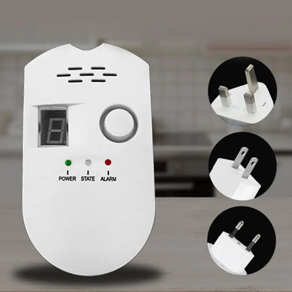 

Natural Gas Biogas Detector Alarm 85dB High Sensitive Kitchen Alarm Combustible Natural LCD Display Gas Leak Sensor Alarm
