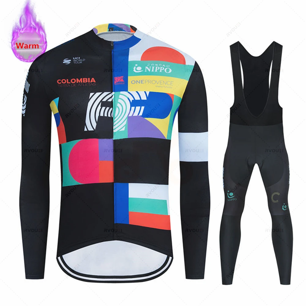 Новая командная велосипедная зимняя одежда Трикотажный костюм спортивный для