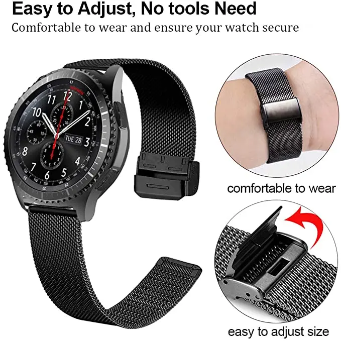 20 22mm Stainless Steel Band For Samsung Galaxy Watch 4 40 44mm/4 Classic 42mm 46mm S3 Strap Wristband GTR GT2 2pro/gt2e Correa