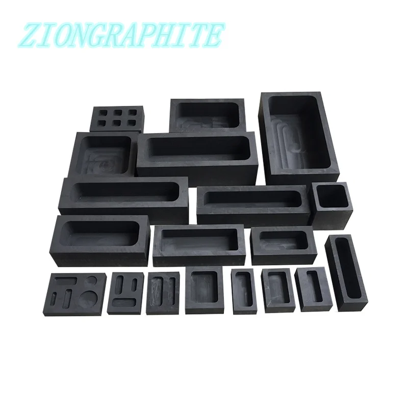 graphite crucible square graphite casting ingot bar mold for gold silver copper metal melting refining tools