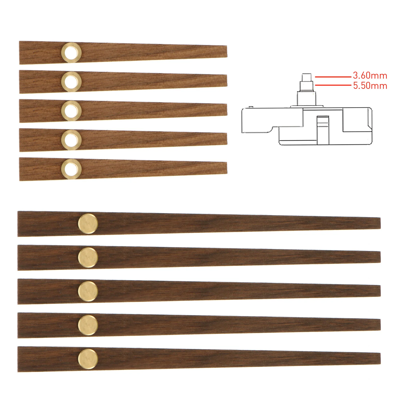 

5 Sets Wooden Clock Hands Pointer Pinter Parts Alarm Supplies Movement DIY