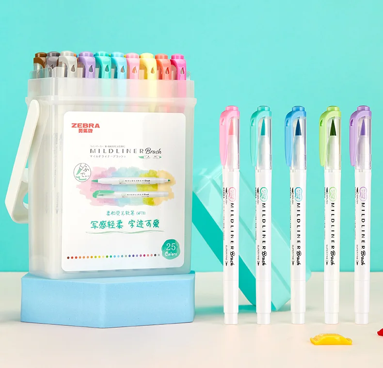 

10 новых цветов Zebra WFT8 MildLiner двойной наконечник хайлайтер мягкая кисть Рисование маркировочная ручка японские Канцтовары оригинальный проду...