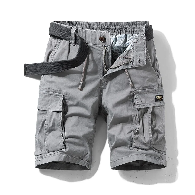 

2023 New Mens Summer Cotton Army Tactical Cargo Shorts Fashion Khaki Multi-pocket Casual Short Pants Loose Military Shorts Men