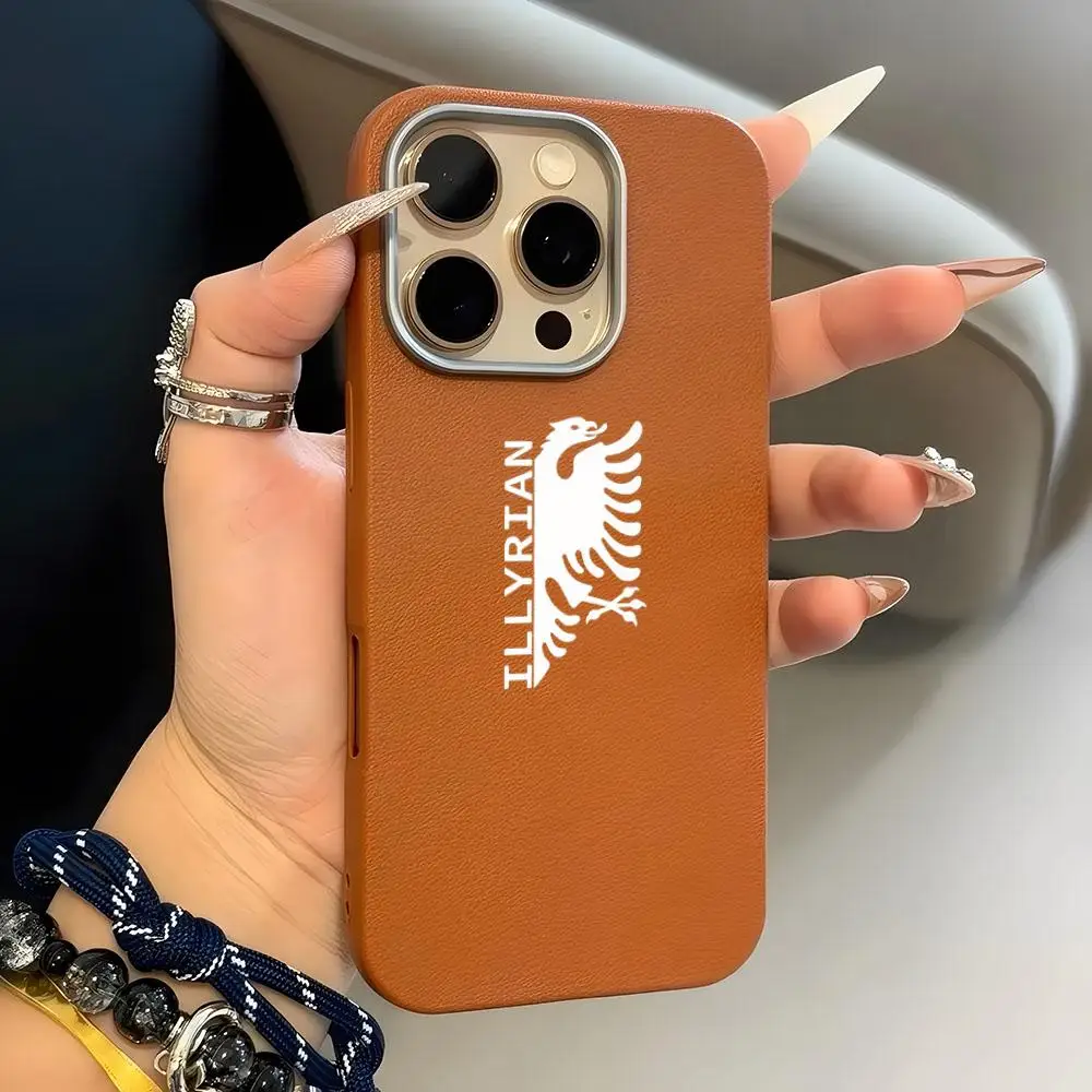 Фото Чехол для телефона с флагом Албании, матовый, из поликарбоната, для iPhone 17 Air 11 12 13 14 15 16 Pro Max Plus, оранжевый цвет №1