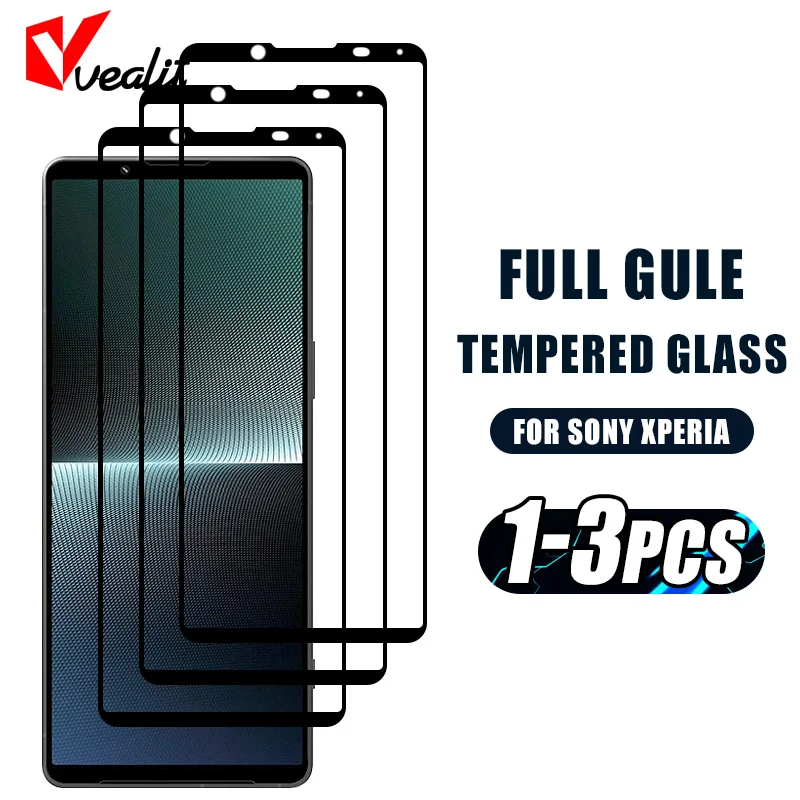 

1-3PCS 3D Tempered Glass For Sony Xperia 1 5 10 IV V Full Cover Screen Protector For Sony Xperia1 5 10 II III Protective Film