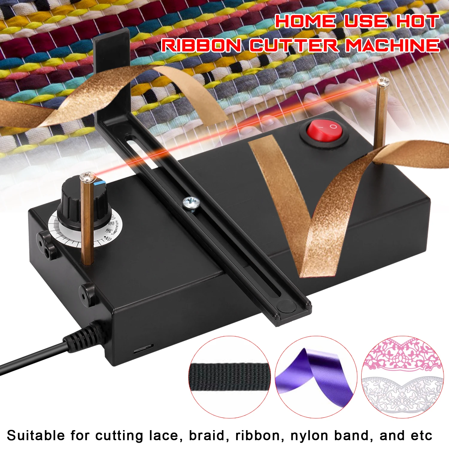 

Home Use Hot Ribbon Cutter Machine DIY Rope Band Craft DIY Manual Cuting Tool Home DIY Ribbon Cutter Machine Thermal Cutter Tool
