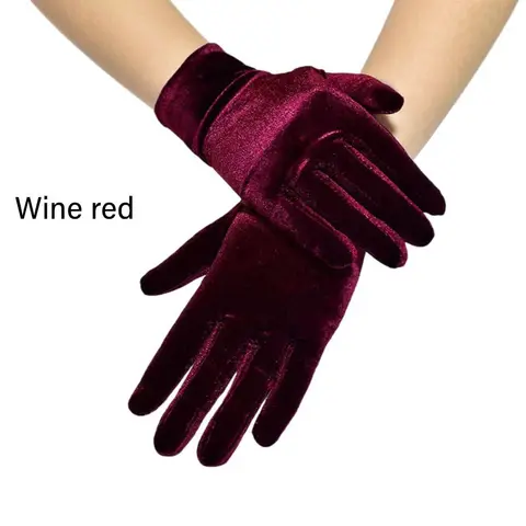Женские бархатные перчатки, короткие бархатные перчатки для праздника, вечеринки, Хэллоуина