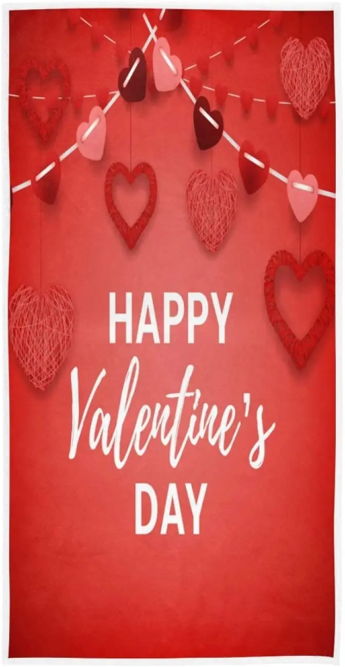 

Полотенце для лица на День святого Валентина, 3D мягкое Красное полотенце с любовным сердцем для ванной, отеля, спа, косметическое полотенце