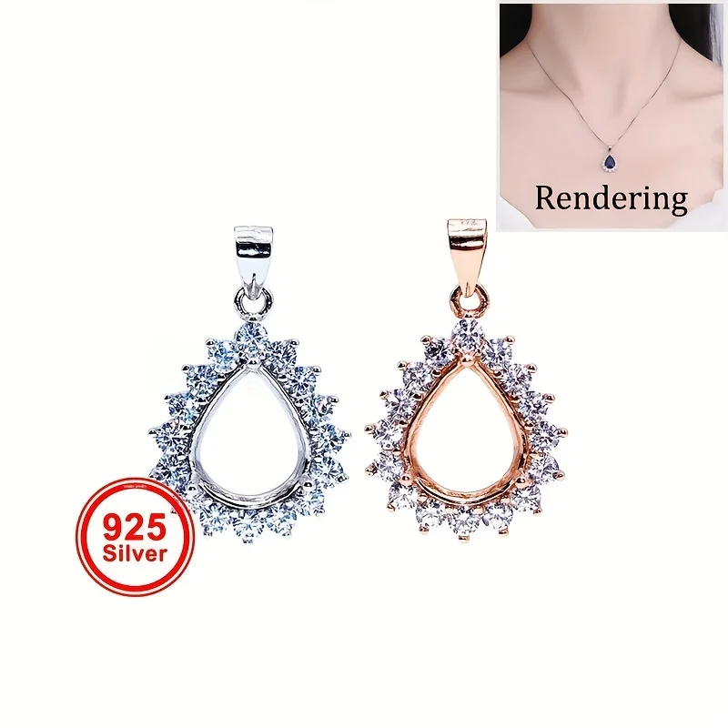 1 шт. розово-золотистая Серебристая подвеска в форме груши с зажимом для