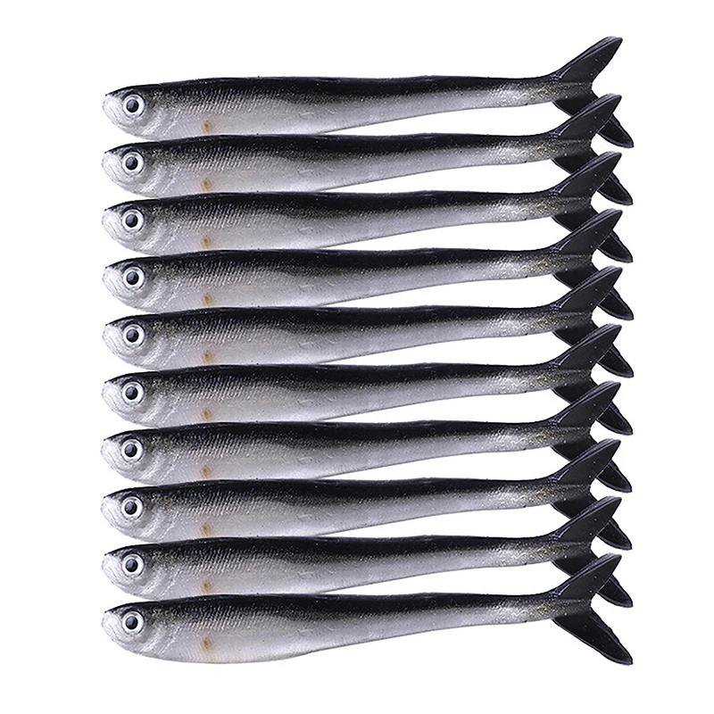 10 шт. мягкая приманка для рыбы силиконовая серебряная Tiddler Drop Shot резиновая окуня