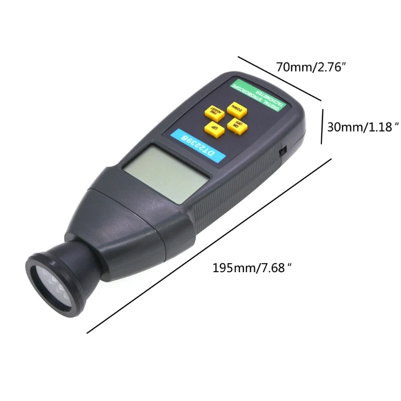 

DT2239B Digital LCD Non-Contact Flash Stroboscope Tachometer Photoelectric Revolution Meter Speedometer Tester