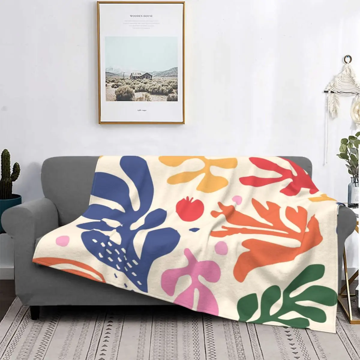 

Цветное Флисовое одеяло Matisse в клетку, классический дизайн, дышащее теплое покрывало для кровати, уличное покрывало для кровати