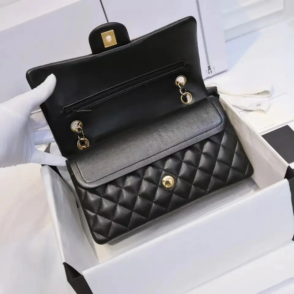 

Classic High Quality Women Luxury Designer CF Shoulder Bag Genuine Leather Flap Lozenge Pattern Handbag Lattice Crossbody Bags