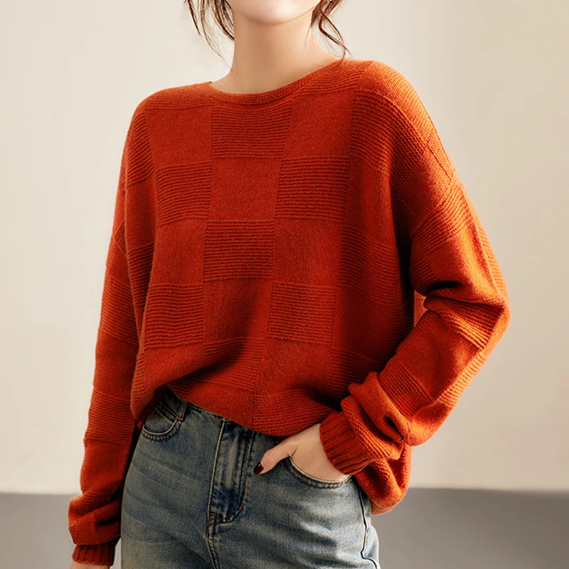 

Sueters De Mujer Moda 2023 Autumn Casual Clothes Women Sweater Solid Long Sleeve Knitted Tops Slash Neck Pullover Woman Sweaters