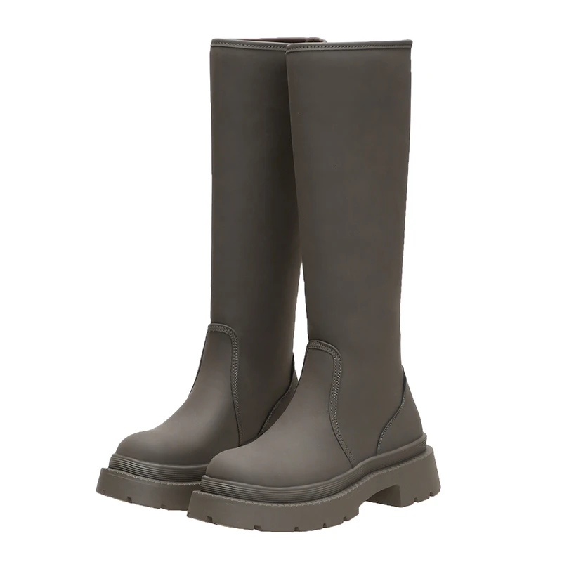 

Fashion Women Slim Winter Heels PU Leather Long Comfort Mujer Thigh High Botas Mujer Zipper Knee-high White Leather Boots New