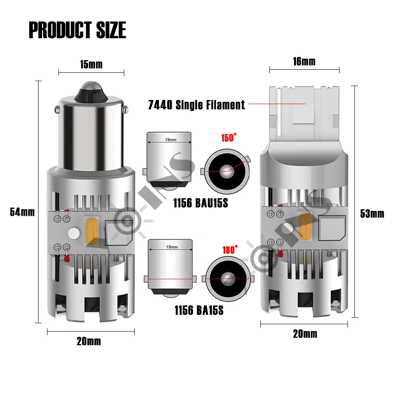 2 шт. автомобильные светодиодсветодиодный лампы 1156 BAU15S 7740 Canbus |
