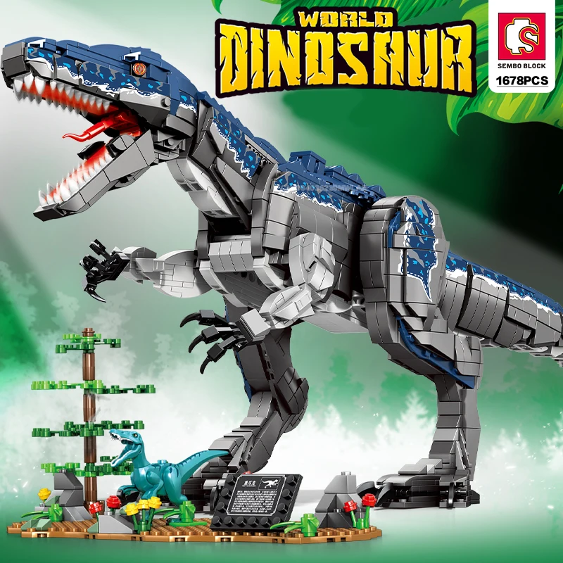SEMBO BLOCK 1678PCS T-Rex Dinosaur Model Building Blocks City Bricks Young Children DIY Gifts Child Toys Hobbies