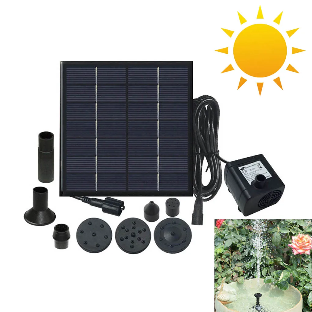 

1.2W Solar Fountain Solar Panel Small Fountain Powered Sprinkler Sprayer Pond Garden Landscape Decorative Waterfall Water Pump