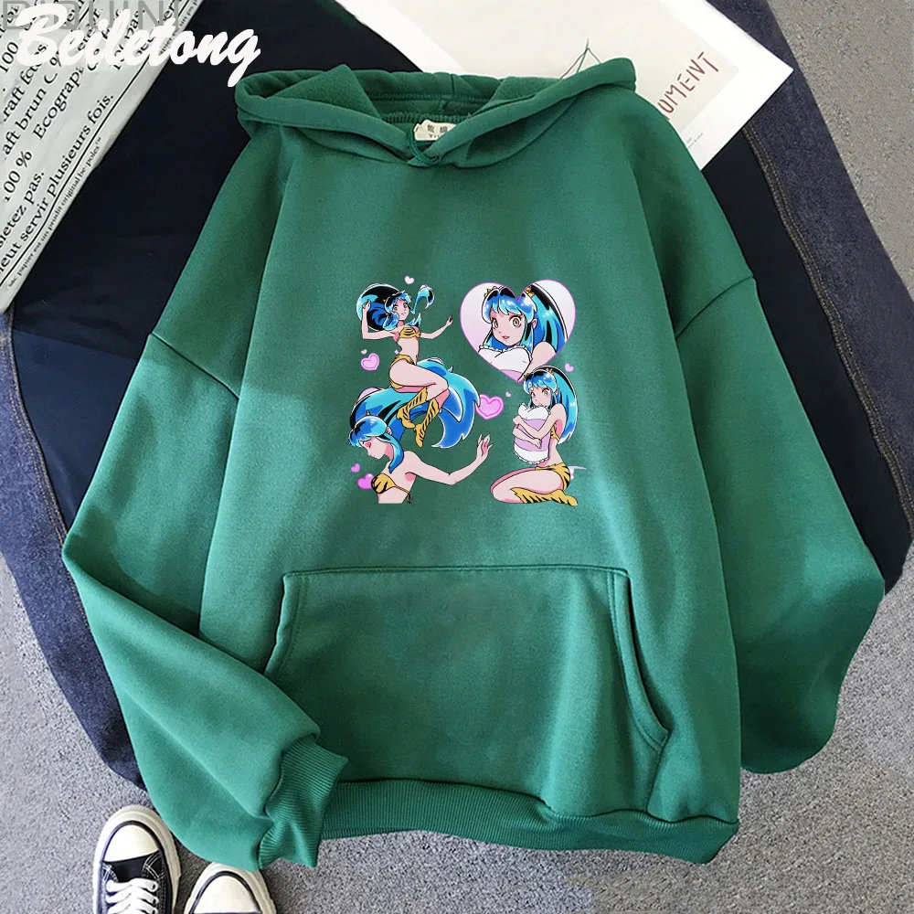 

Japanese Anime Urusei Yatsura Hoodies Manga Lum Tops Winter Warm Flecee Women Hoodie Unisex Kawaii Sweatshirt Harajuku Sudaderas