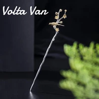 volta van vintage hair sticks 925 sterling silver fine jewelry elegant hairwear design 2022 new plum flower magpie hairpins