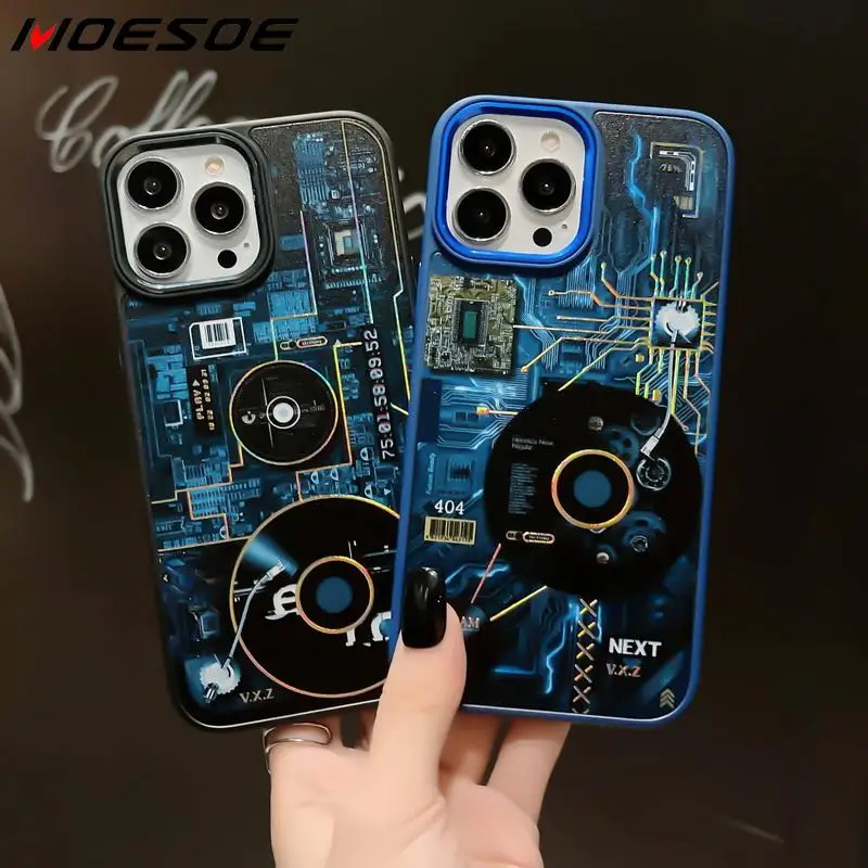 

Роскошный металлический чехол для телефона с металлическим покрытием и музыкальной печатной платой для iPhone 13, 12, 11 Pro Max, гибридный ударопроч...