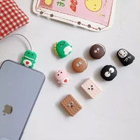 cute cartoon animal cable protector for iphone usb cable bite chompers holder charger charging wire organizer phone accessories