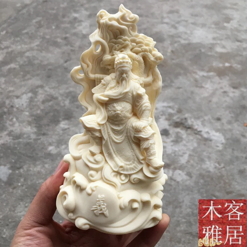 

Ivory Nut Guan Gong Ornaments God of War and Wealth Lord Guan the Second Guan Yu Car Decoration Home Buddha Statue Crafts Gift S