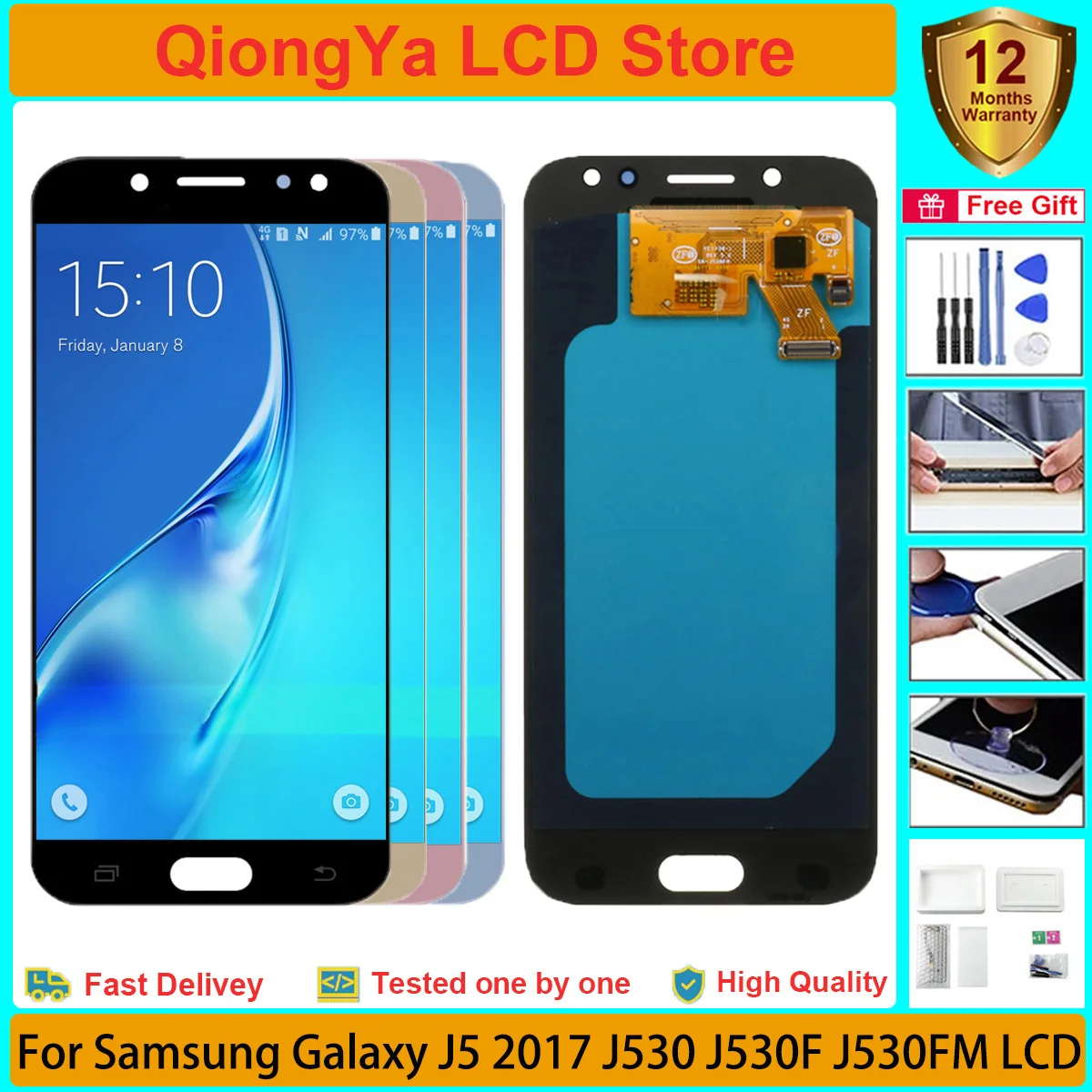 ЖК-дисплей 5,2 дюйма Super AMOLED j530 для Samsung Galaxy J5 2017 J530 SM-J530F J530FM J530Y с сенсорным экраном и дигитайзером в сборе