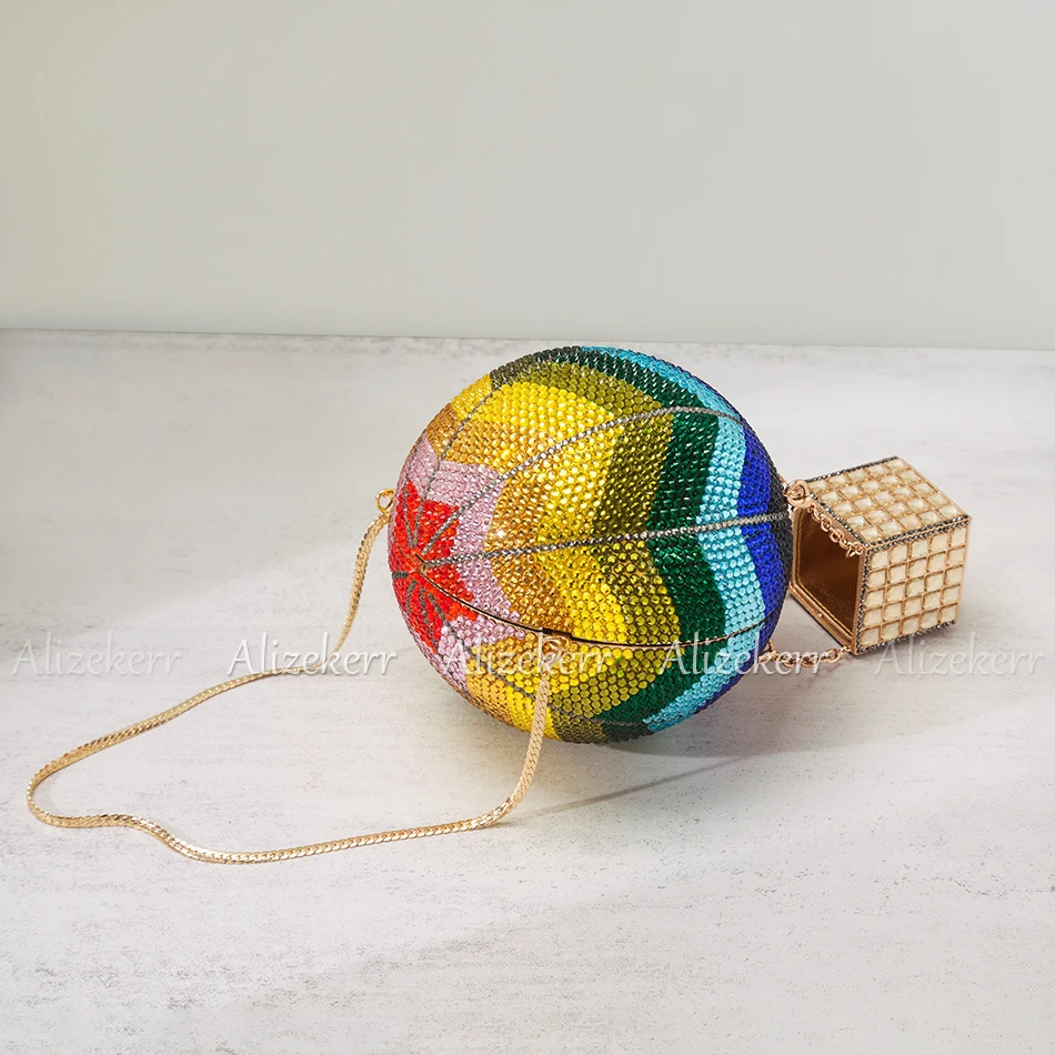 Alizekerr Вечерние сумки в форме воздушного шара с бриллиантами 2024 женские