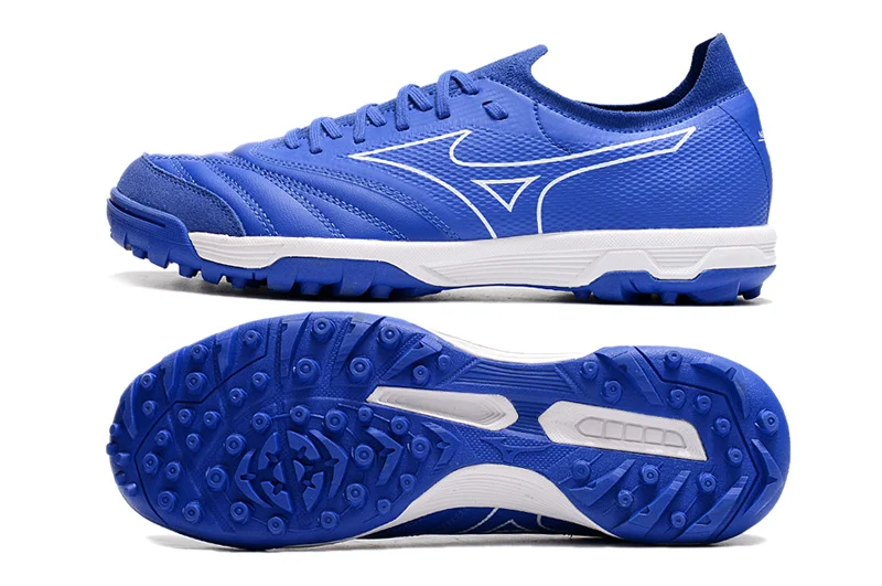 Original Mizuno Creation MORELIA NEO Knitting TF Men's Sports Shoes Mizuno Outdoor Sneakers Blue Color Size Eur 40-45