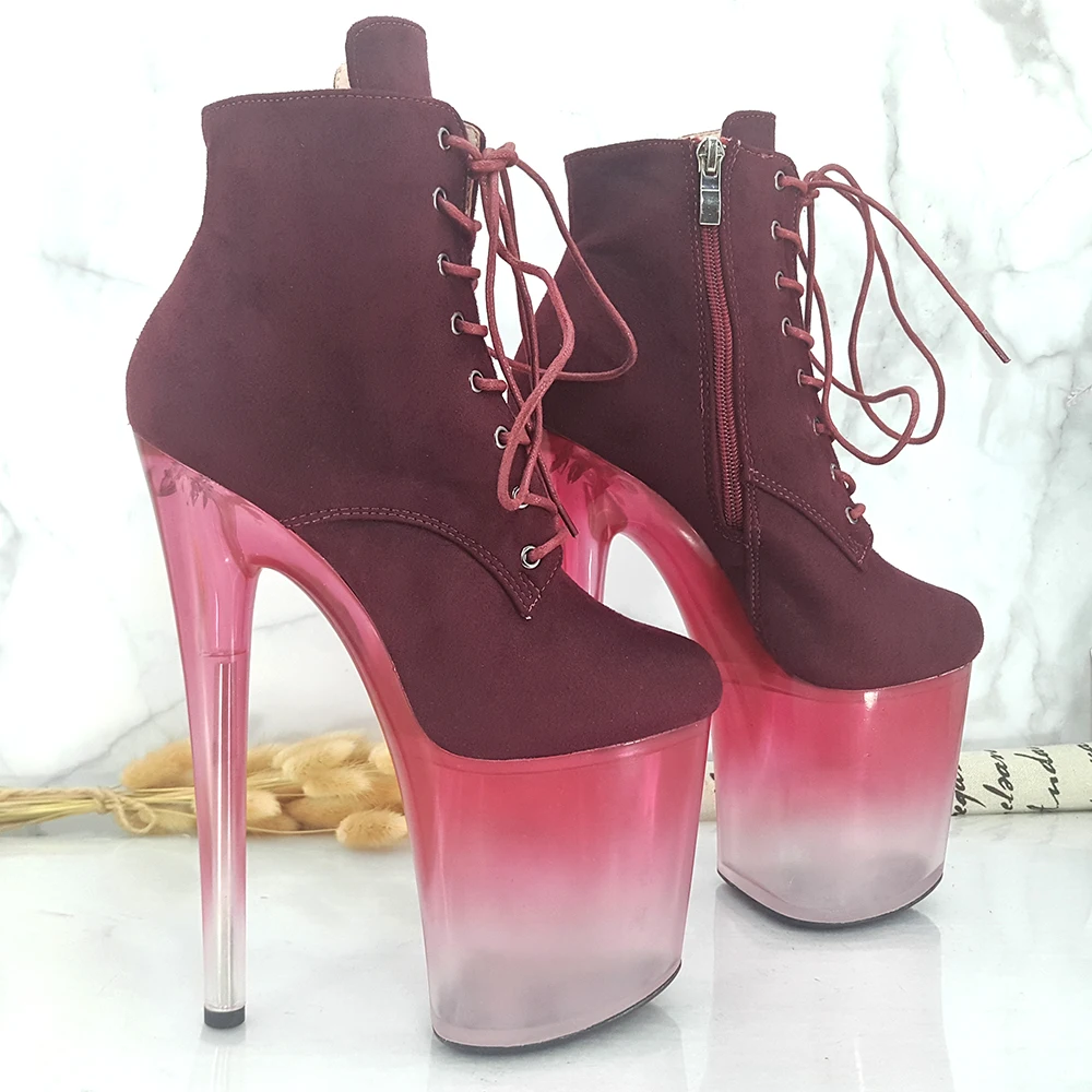 Leecabe  20CM/8inches Pole dancing shoes High Heel platform Pole Dance boot