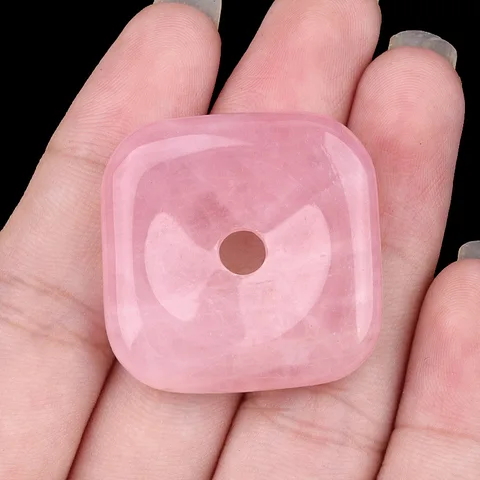 Бусины из аметиста и розового кварца 30 мм