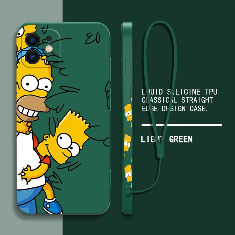 

Disney Anime The Simpsons Art Phone Case For Samsung A81 A53 A50 A12 A22S A52 A52S A51 A72 A71 A32 A22 A20 4G 5G with Hand Strap