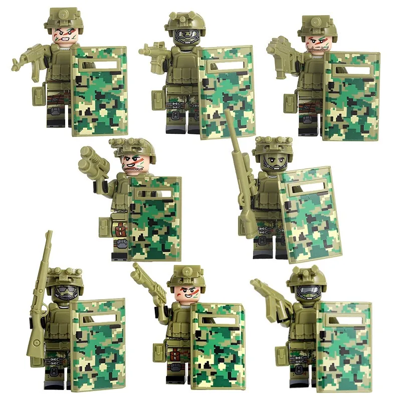 Военный призрак специальная полиция строительный блок кукла щит оружие