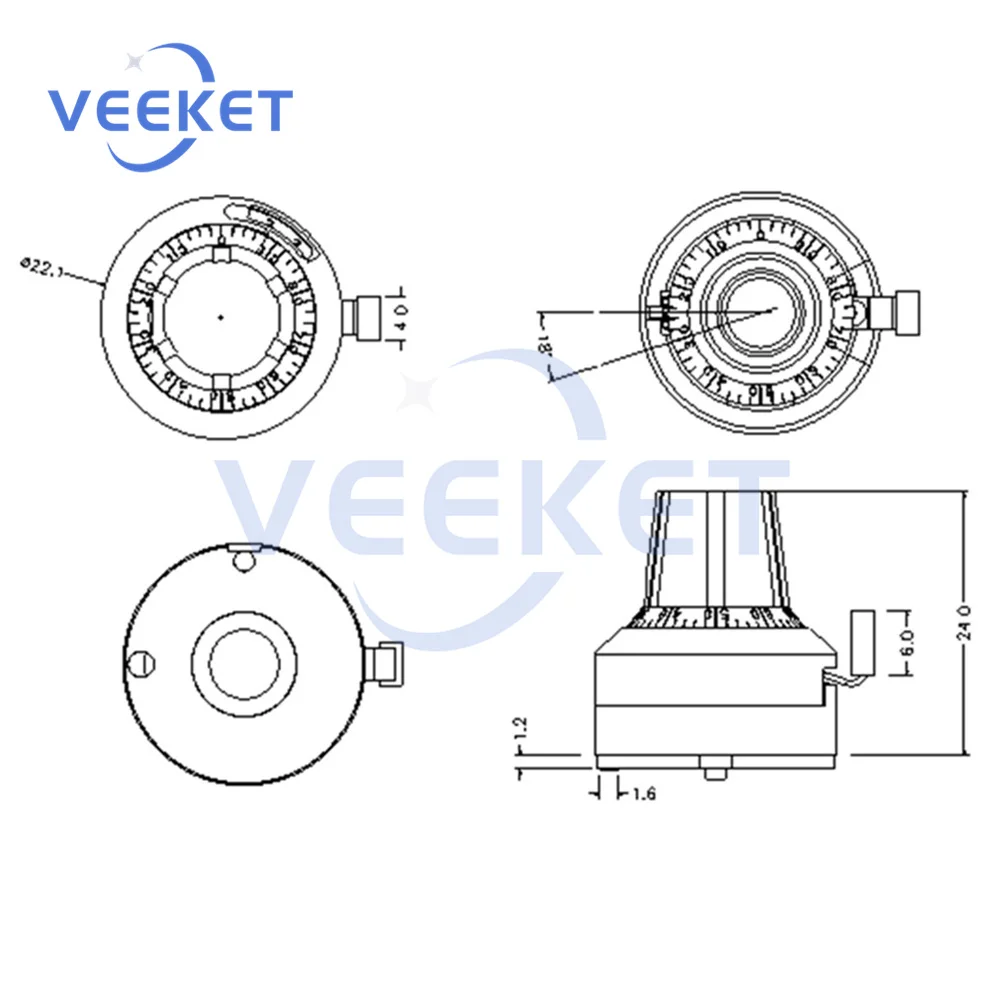 1 шт. ручка потенциометра 3590S 6 35 мм