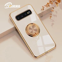 luxury plating ring case for samsung galaxy s10 plus s20 s22 ultra s21 fe note 20 9 10 a52 a72 s20fe a 52 72 stand holder covers