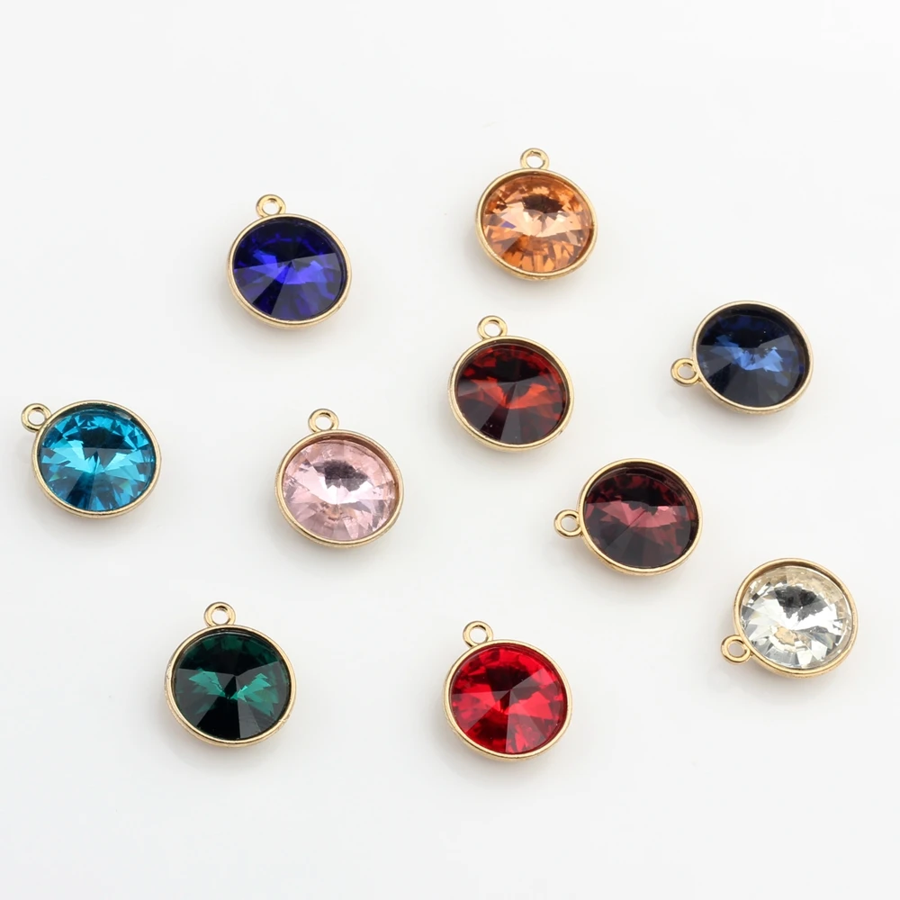 Очаровательные Круглые красочные кристаллы из цинкового сплава 16 мм 10 шт./лот для