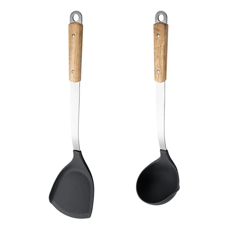 

Silicone Spatula Spoon Heat Resistant Cooking Spatula Kitchen Turner With Wood Handle Cooking Utensils Kitchen Tools