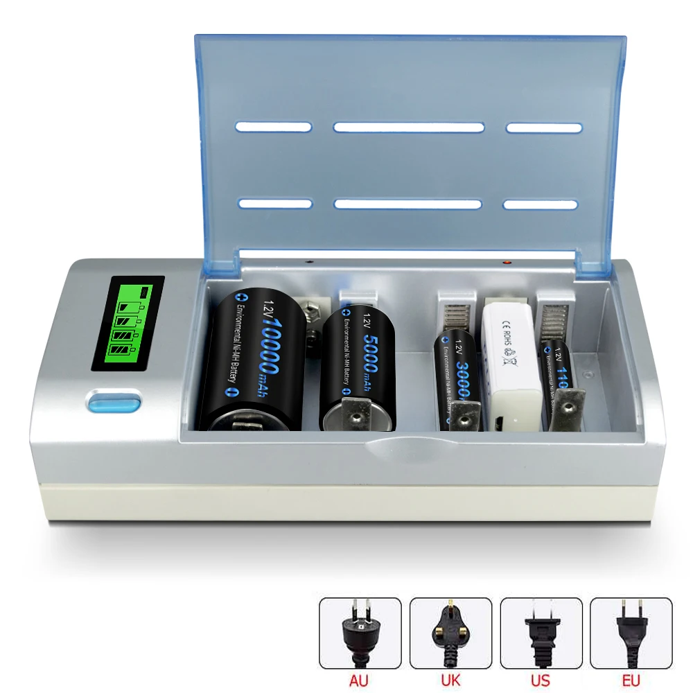 

Умное зарядное устройство с ЖК-дисплеем для аккумуляторов 1,2 в, AA, AAA, C, D, Размер 9 В, Ni-MH, зарядное устройство для аккумуляторов 1,2 в, AA, AAA, C, D, Ра...