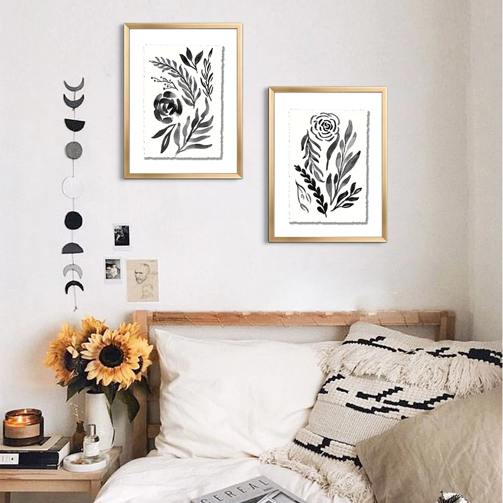 

ArtbyHannah 2 шт. фоторамка Настенный декор 30x40 см Золотая рамка для картин коллаж набор розовая Художественная печать художественное оформление ...