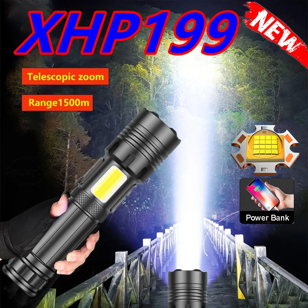 

Newest XHP199 High Power Led Flashlight Torch Light XHP160 XHP90 Super Powerful Tactical Flashlights Usb Rechargeable Hand Lamp